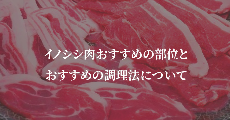 イノシシ肉おすすめの部位とおすすめの調理法について
